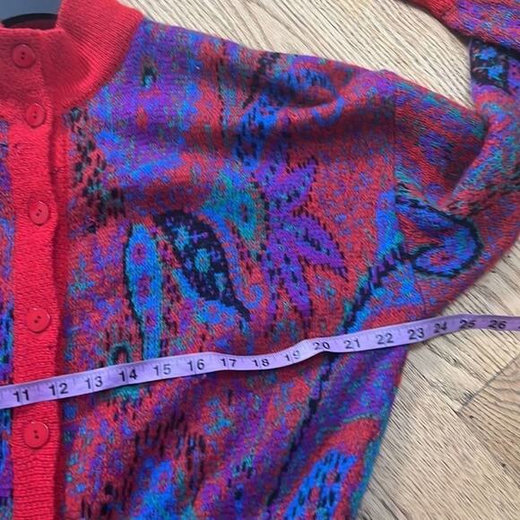 ESCADA BY MARGARETHA LEV‎ MOHAIR BLEND PAISLEY CHUNKY VINTAGE SWEATER SIZE 42 - Picture 12 of 15